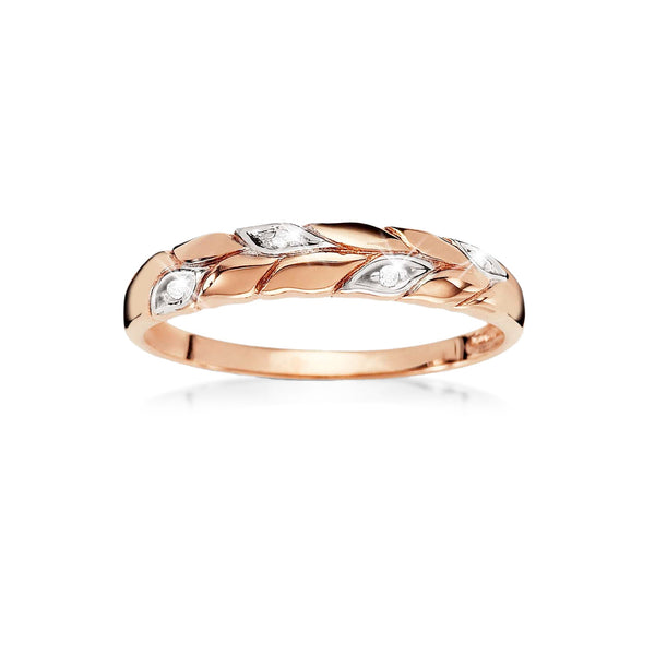 9ct rose gold diamond ring