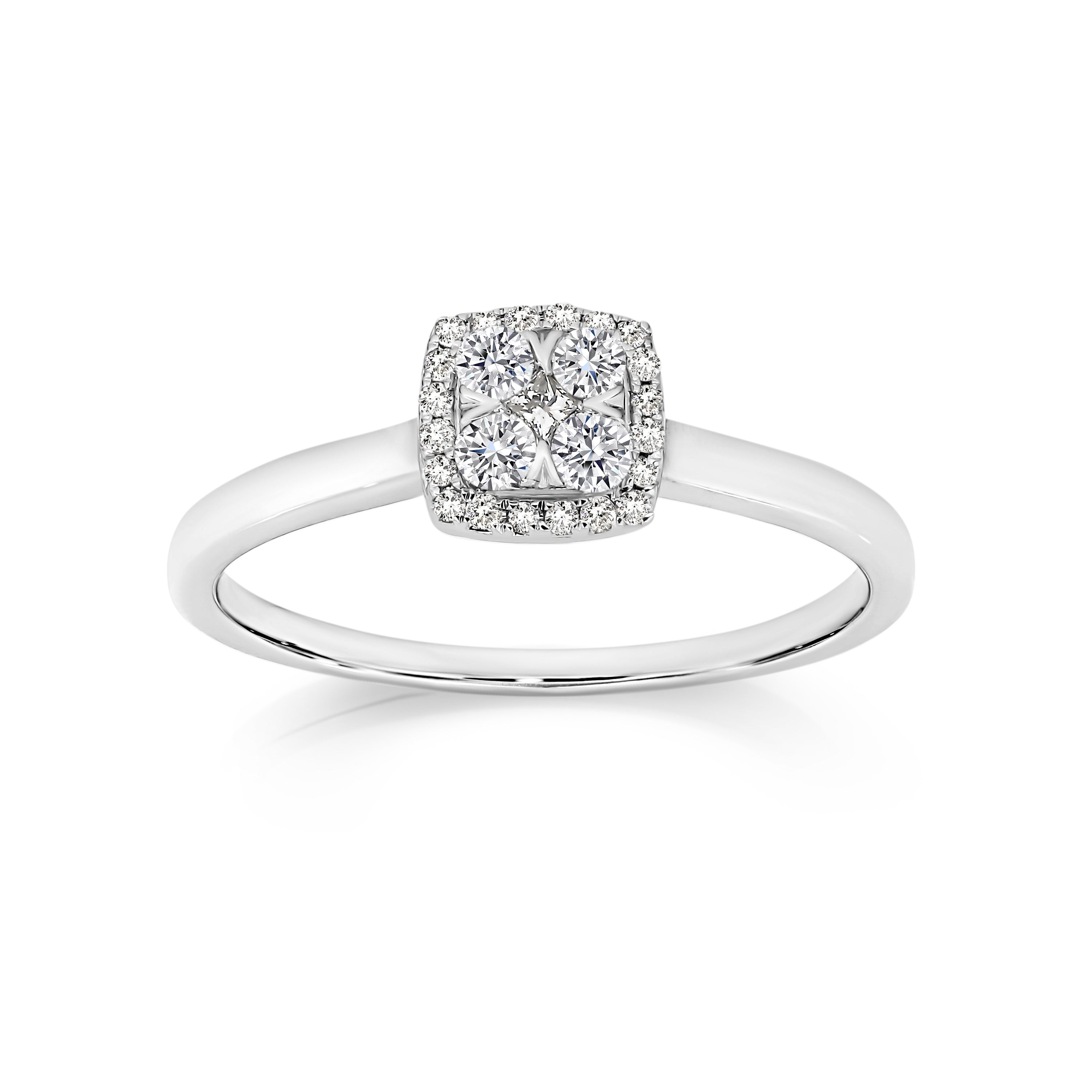 9ct white gold 0.27ct diamond ring
