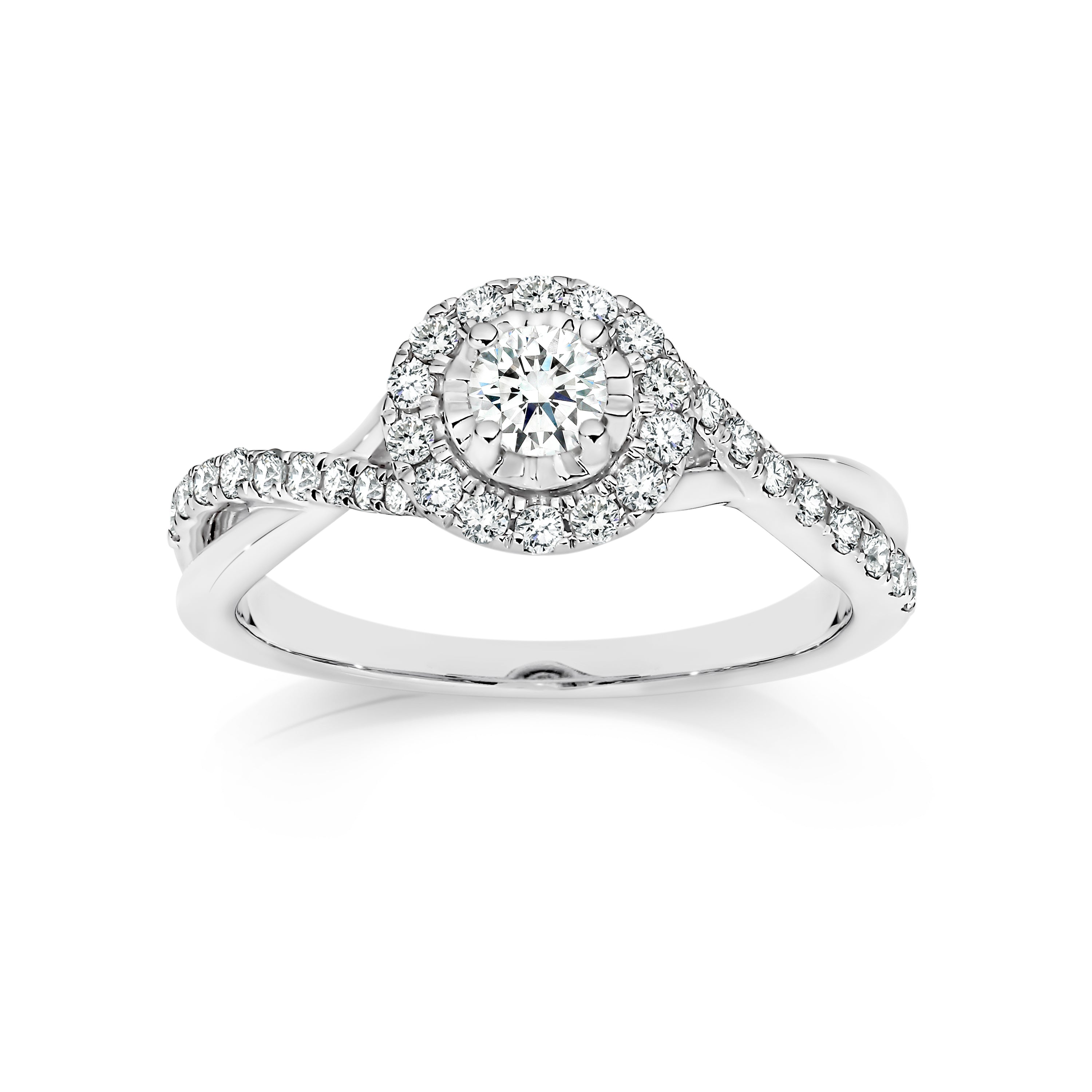 9ct white gold 0.65ct diamond ring