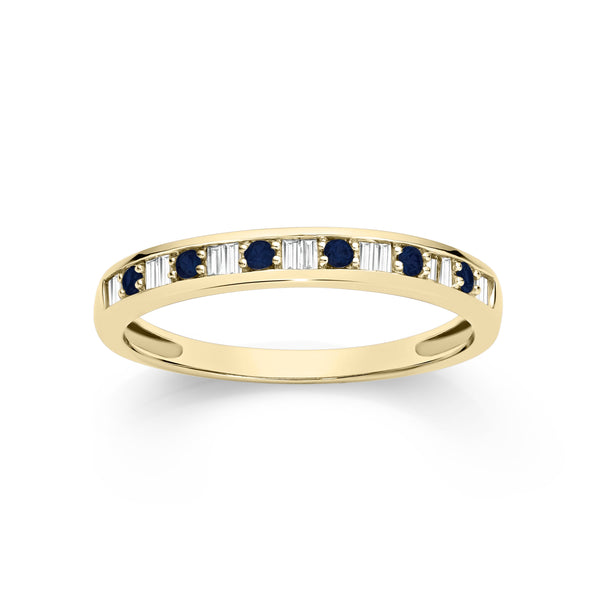 9ct sapphire & diamond ring