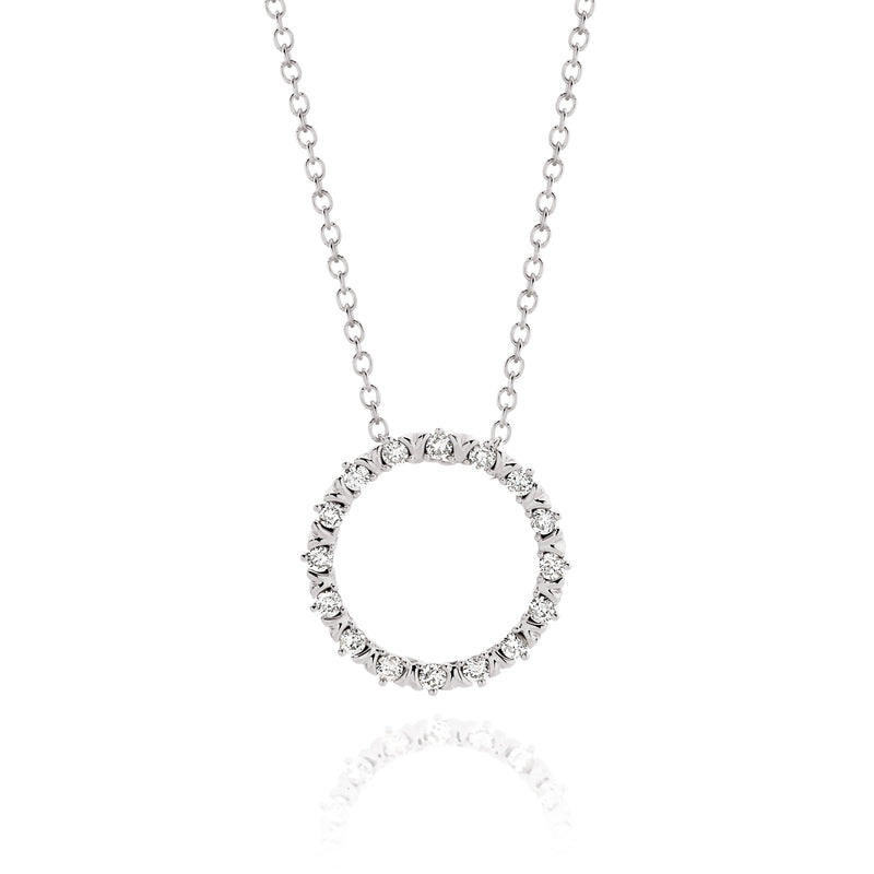 9ct white gold 0.25ct diamond pendant