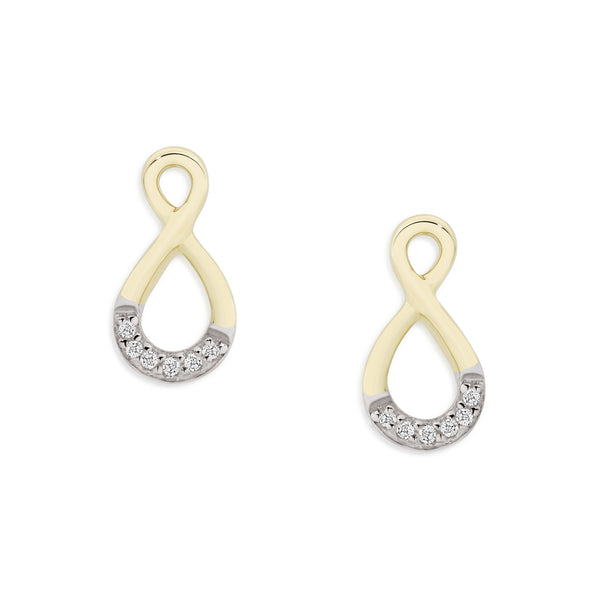 9ct gold diamond infinity studs