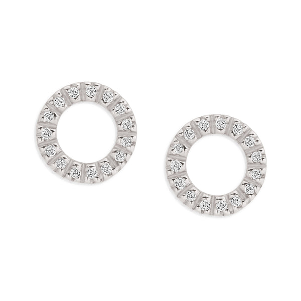 9ct gold 0.10ct diamond circle studs