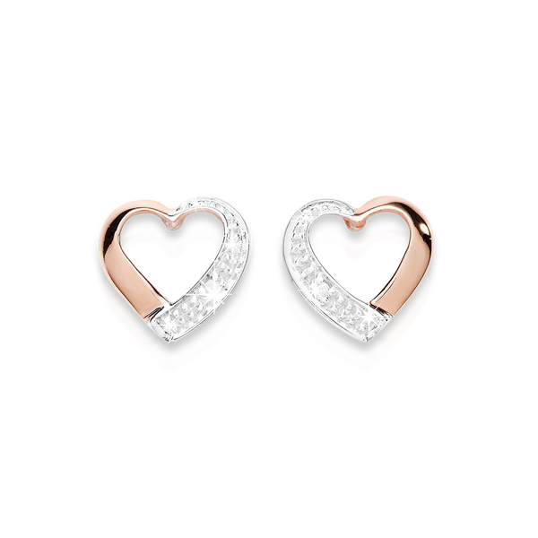 9ct rose gold diamond studs