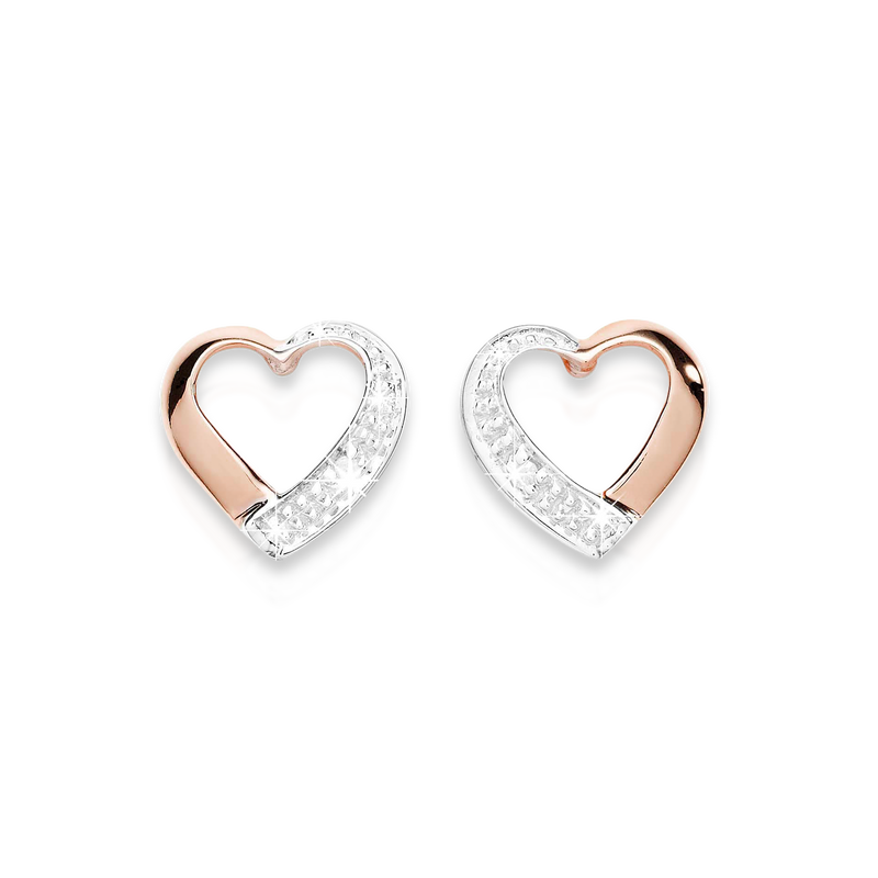 9ct rose gold diamond studs