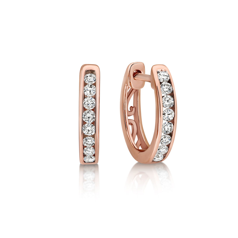 9ct rose gold 0.26ct diamond huggies