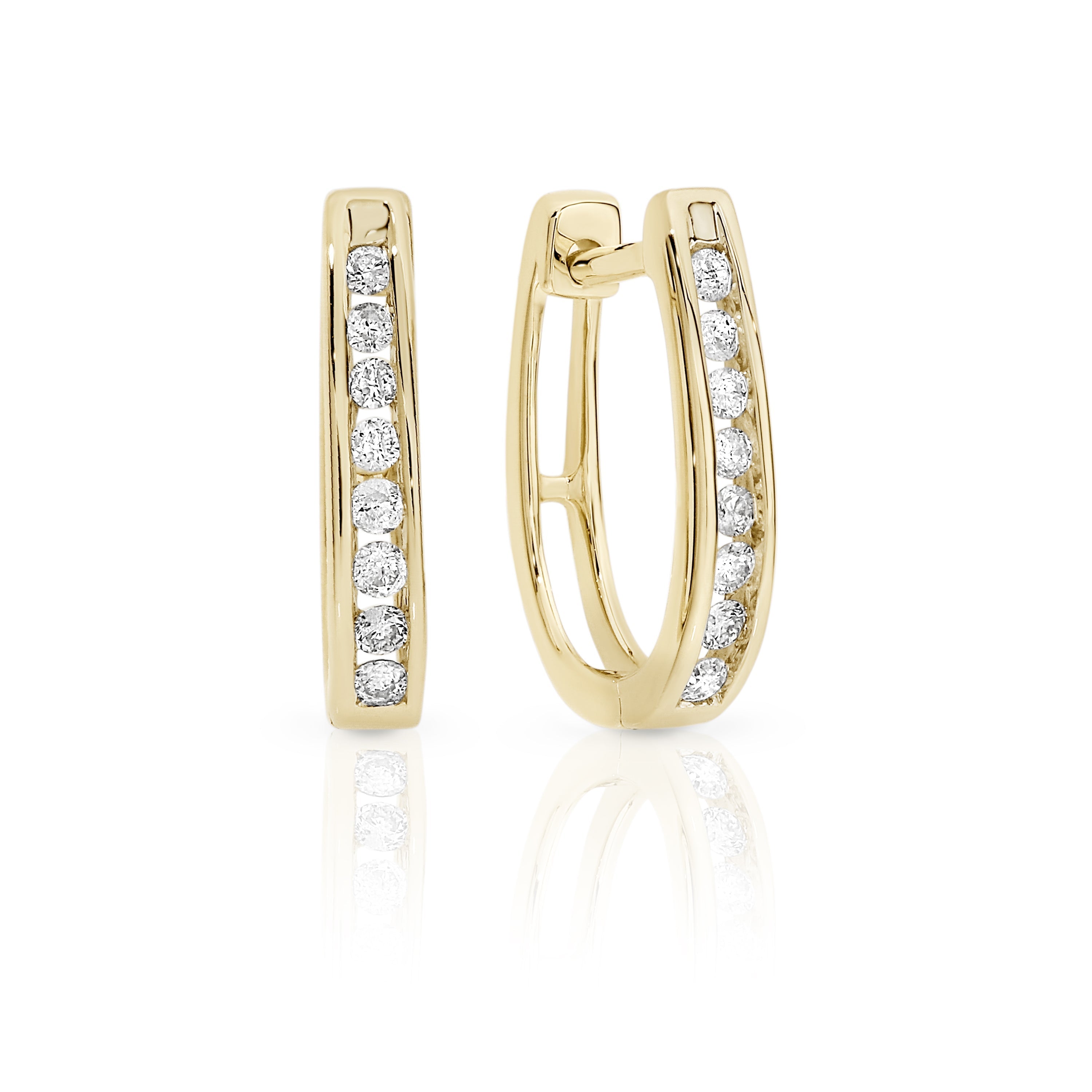 9ct gold 1/4ct diamond earrings