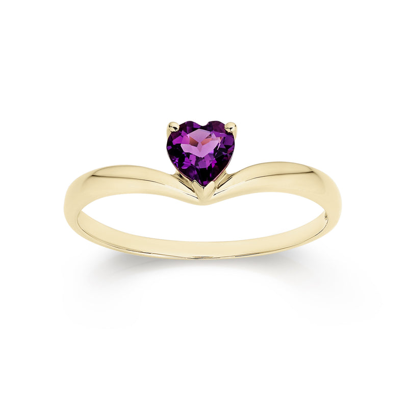 9ct gold amethyst ring