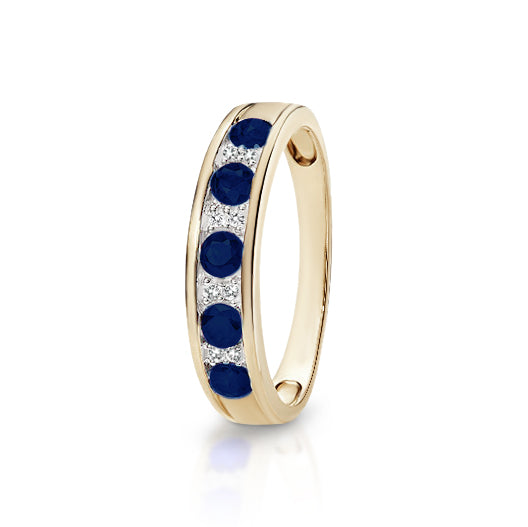 9ct gold sapphire & diamond ring