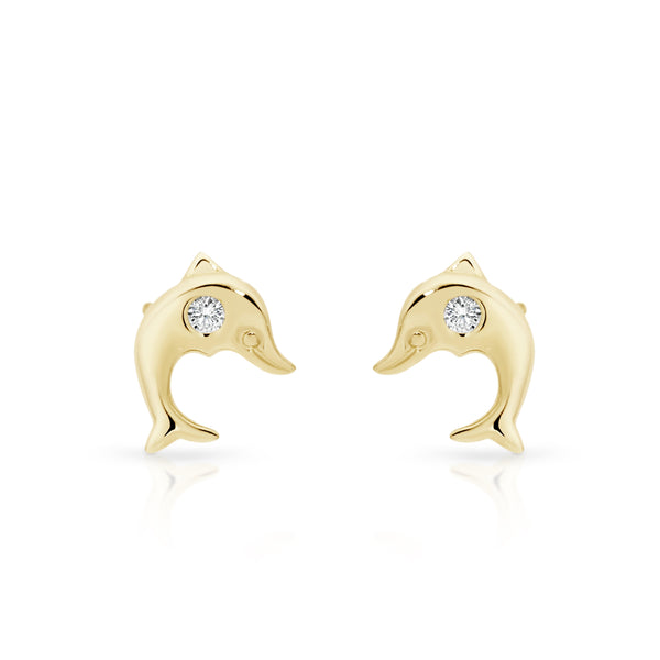 9ct gold dolphin studs