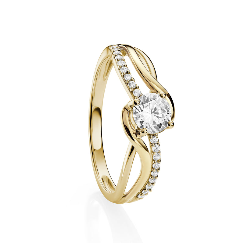 9ct gold stone set ring