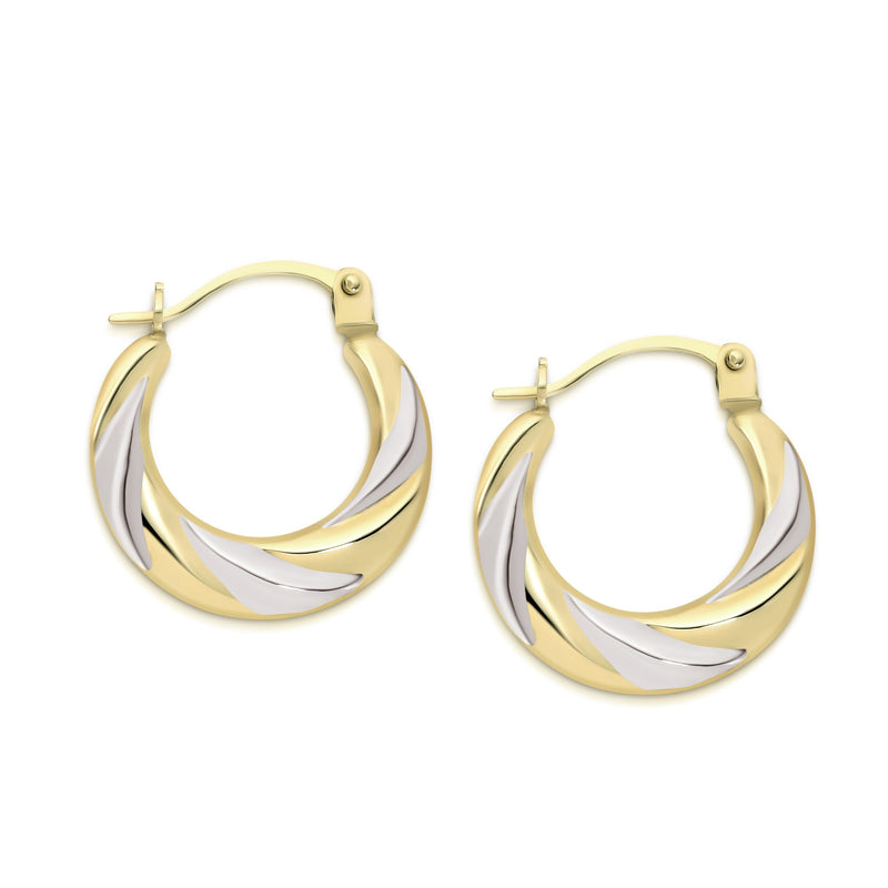 9ct gold twist hoops 10mm