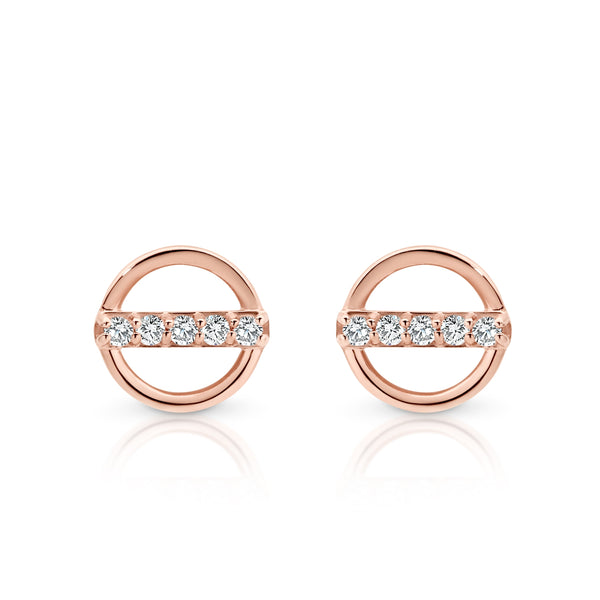 9ct rose gold circle studs