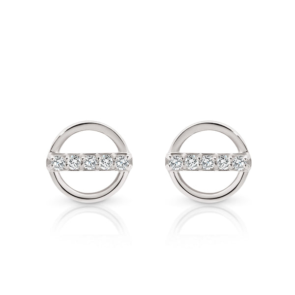 9ct white gold stone set studs