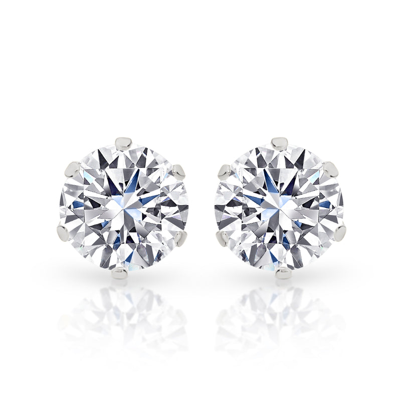 9ct white gold 5.5mm stone set studs