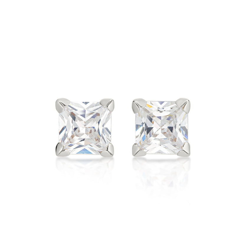 9ct white gold 5mm stone set studs