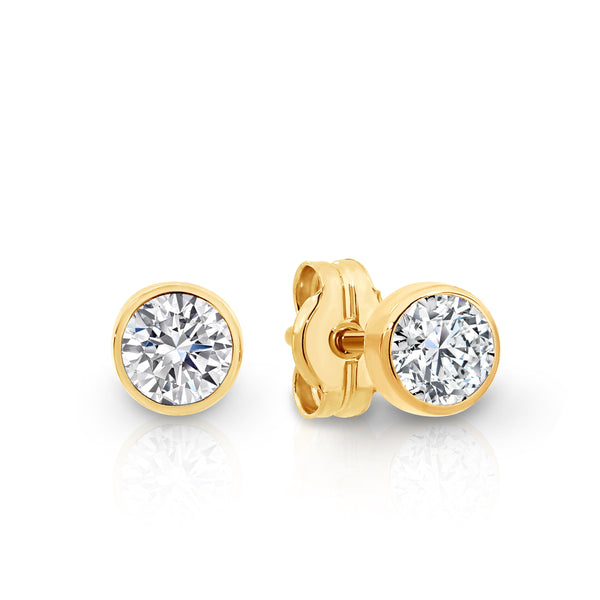 9ct gold round stone set studs 4mm