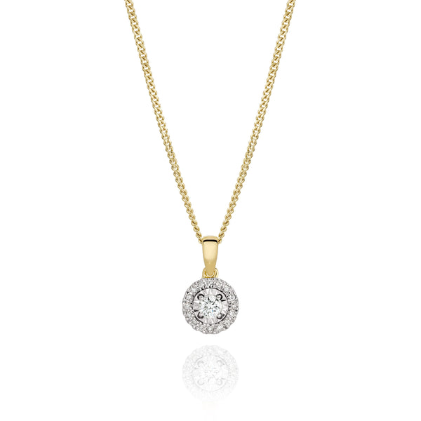 9ct 0.16ct diamond pendant