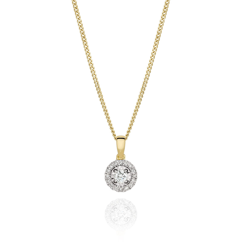 9ct 0.16ct diamond pendant