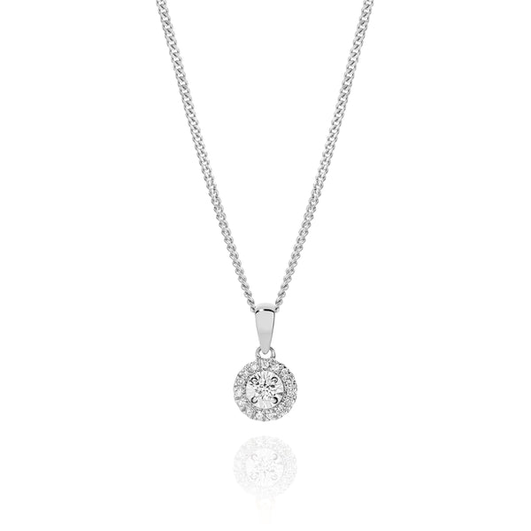 9ct white gold 0.11ct diamond pendant