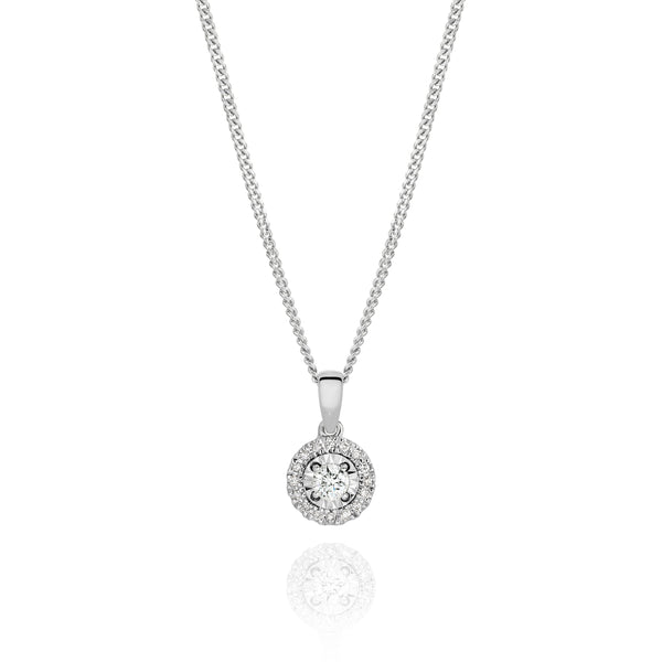 9ct white gold 0.16ct diamond pendant