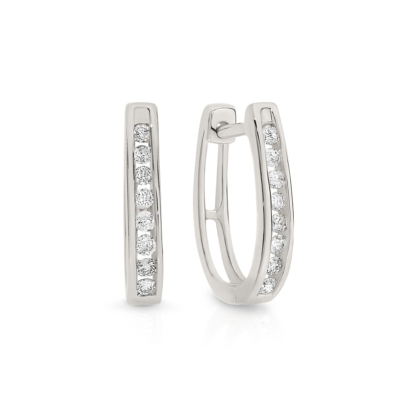 9ct white gold 0.25ct diamond huggies