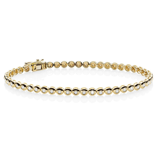 9ct gold 1.16ct diamond tennis bracelet