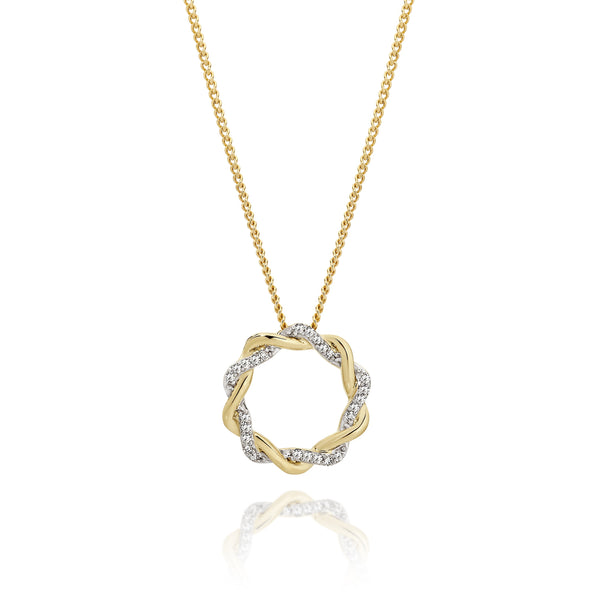 9ct gold 0.10ct diamond circle of life pendant