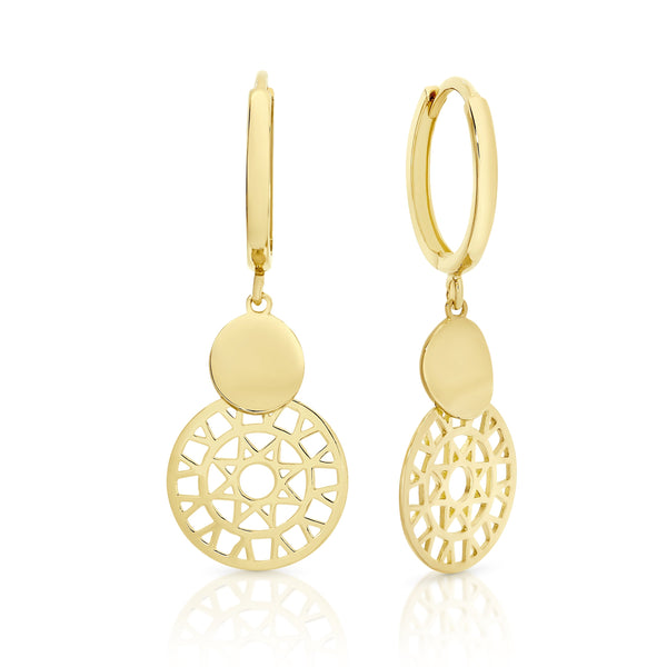 9ct gold mandala huggies