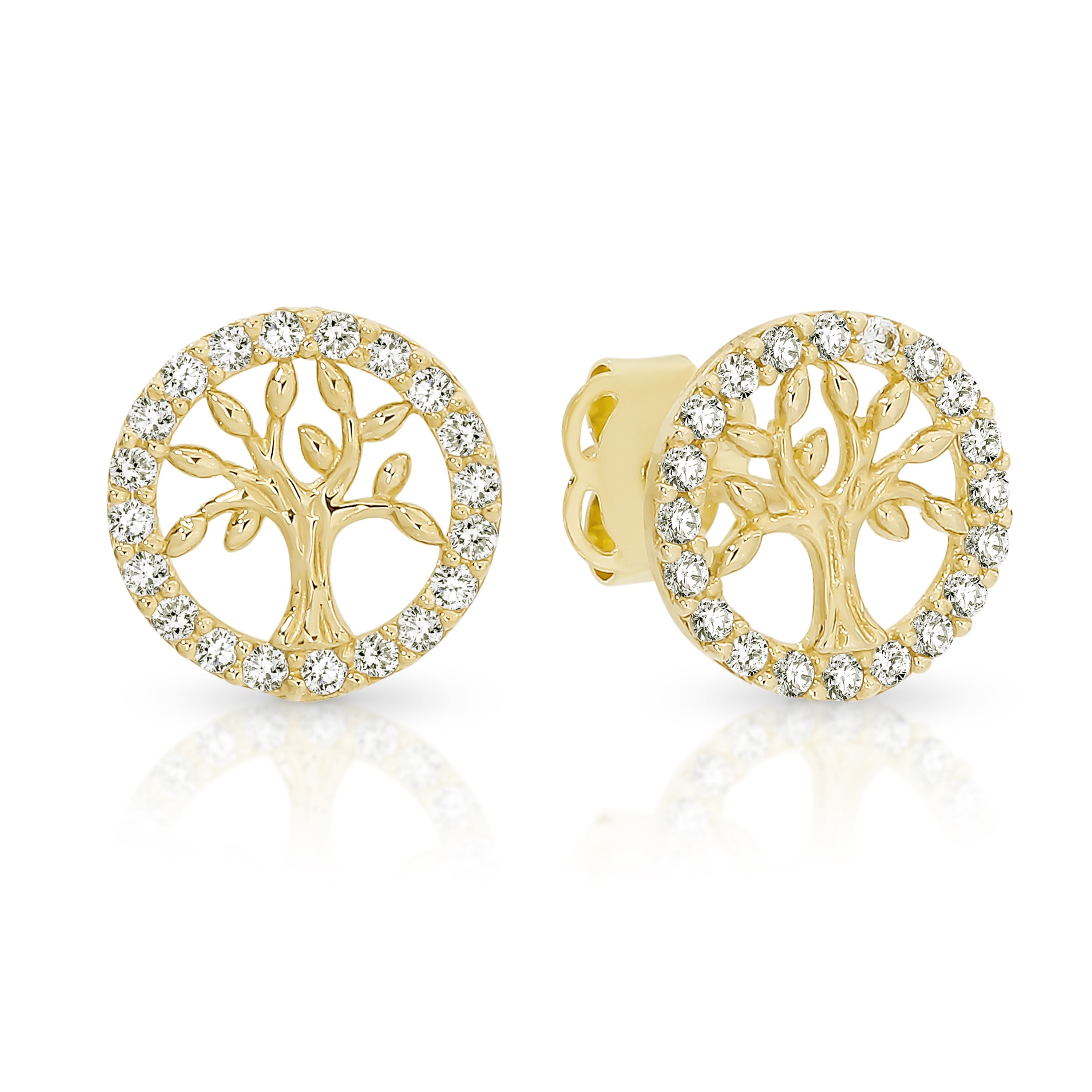 9ct gold tree of life earrings