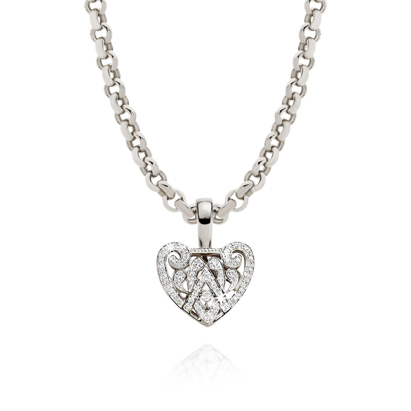 9ct white gold 0.15ct diamond heart pendant