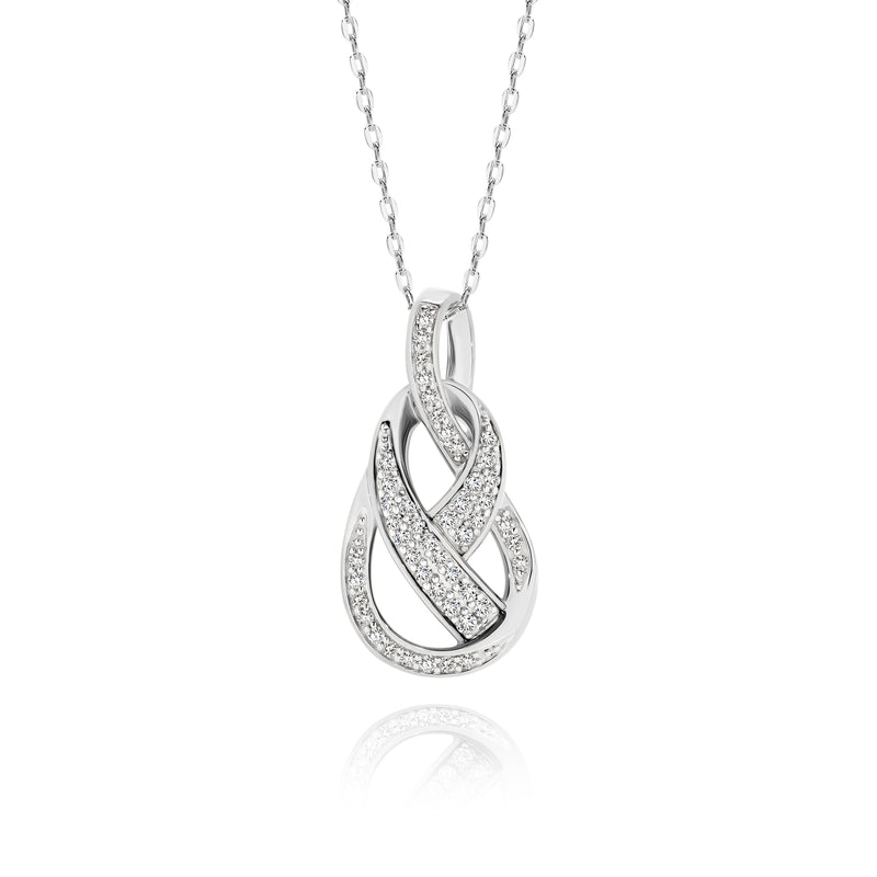 9ct white gold 0.25ct diamond pendant