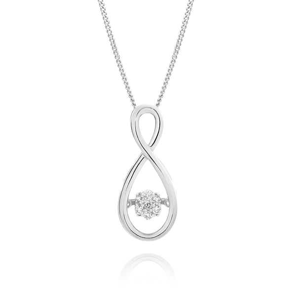 9ct white gold 0.07ct diamond pendant