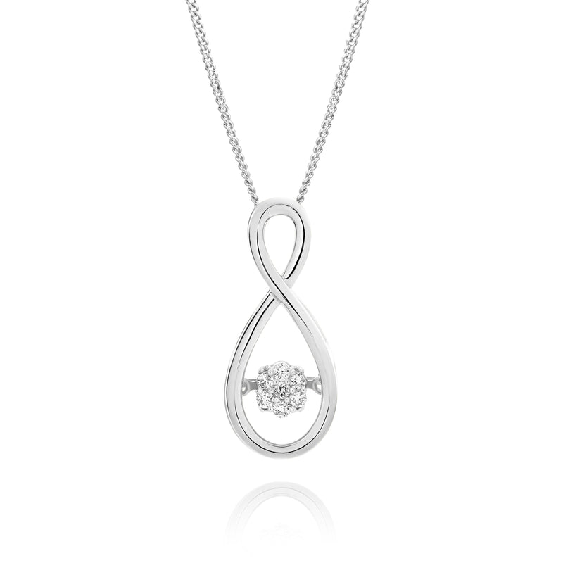 9ct white gold 0.07ct diamond pendant