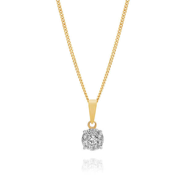 9ct 0.13ct diamond pendant