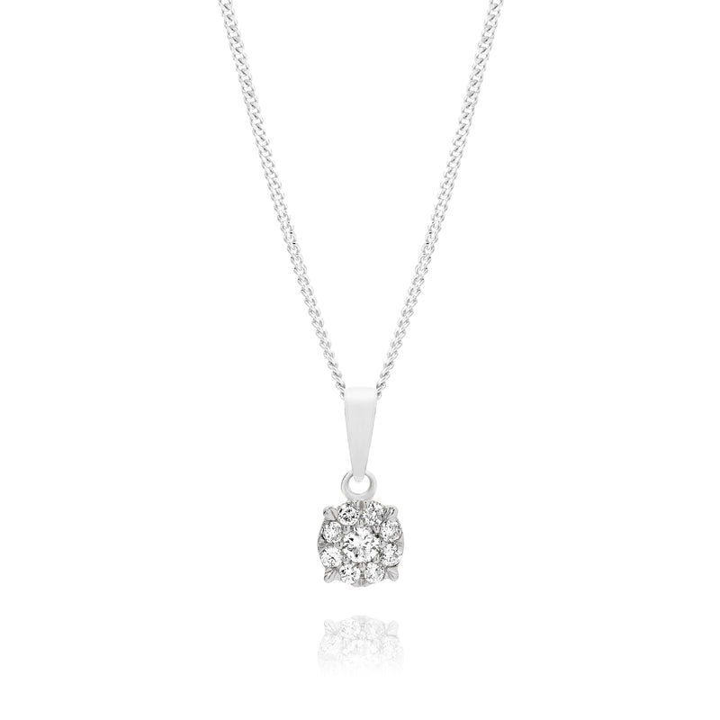 9ct white gold 0.13ct diamond pendant