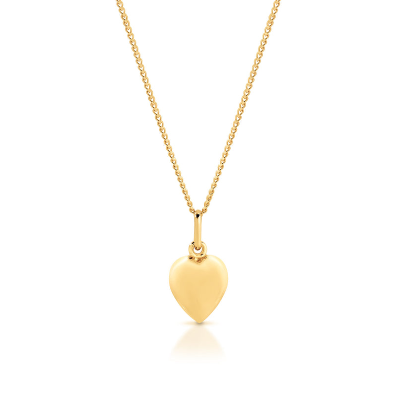 9ct gold puffed heart pendant