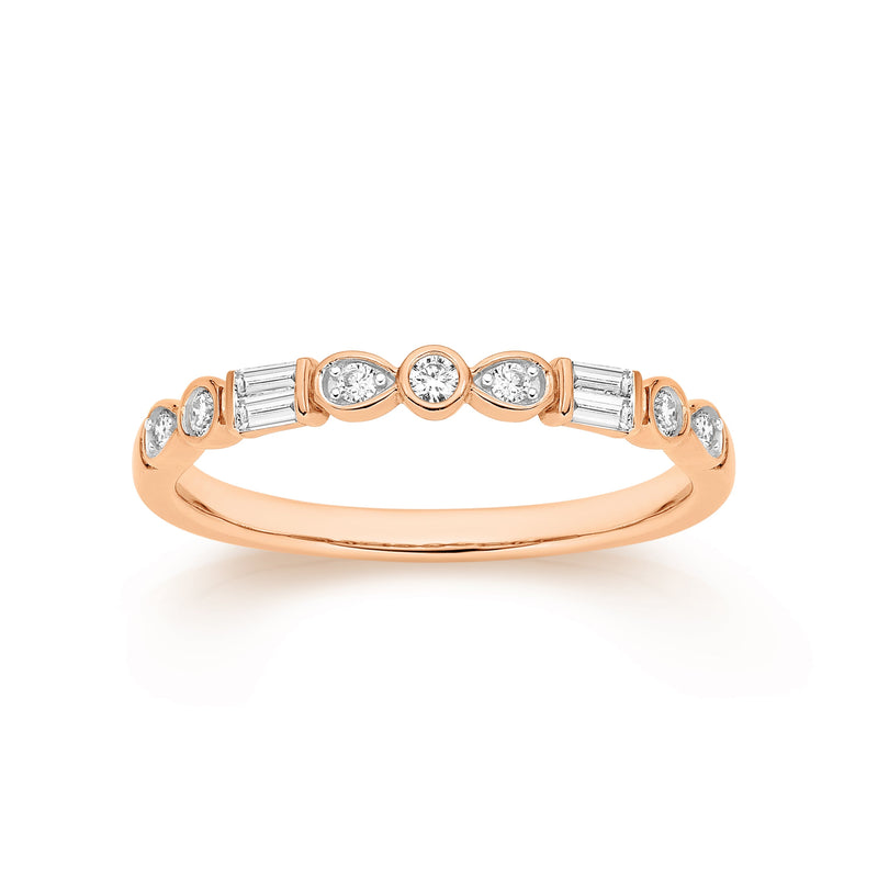 9ct rose gold 0.20ct diamond vintage ring