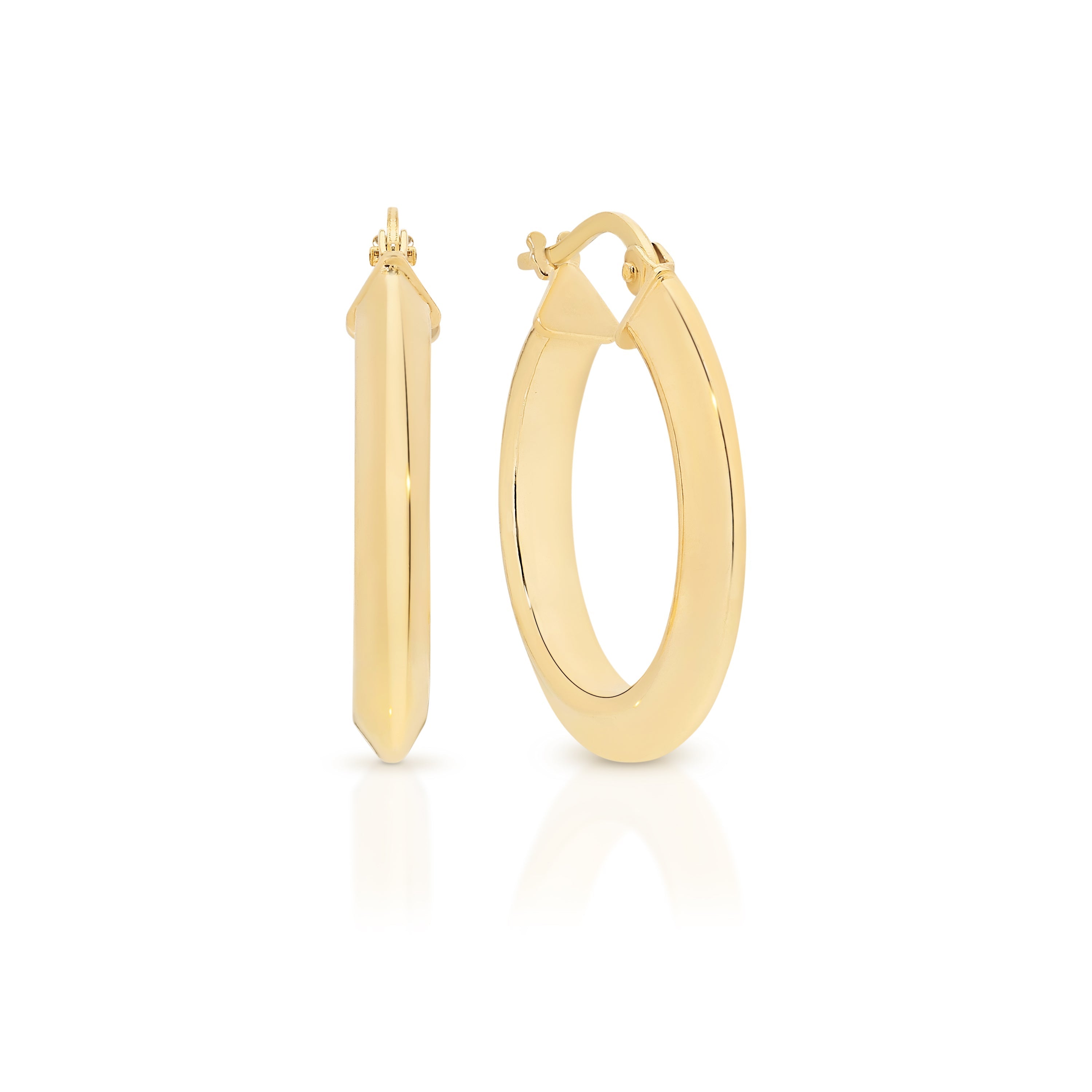 9ct knife edge hoops 15mm