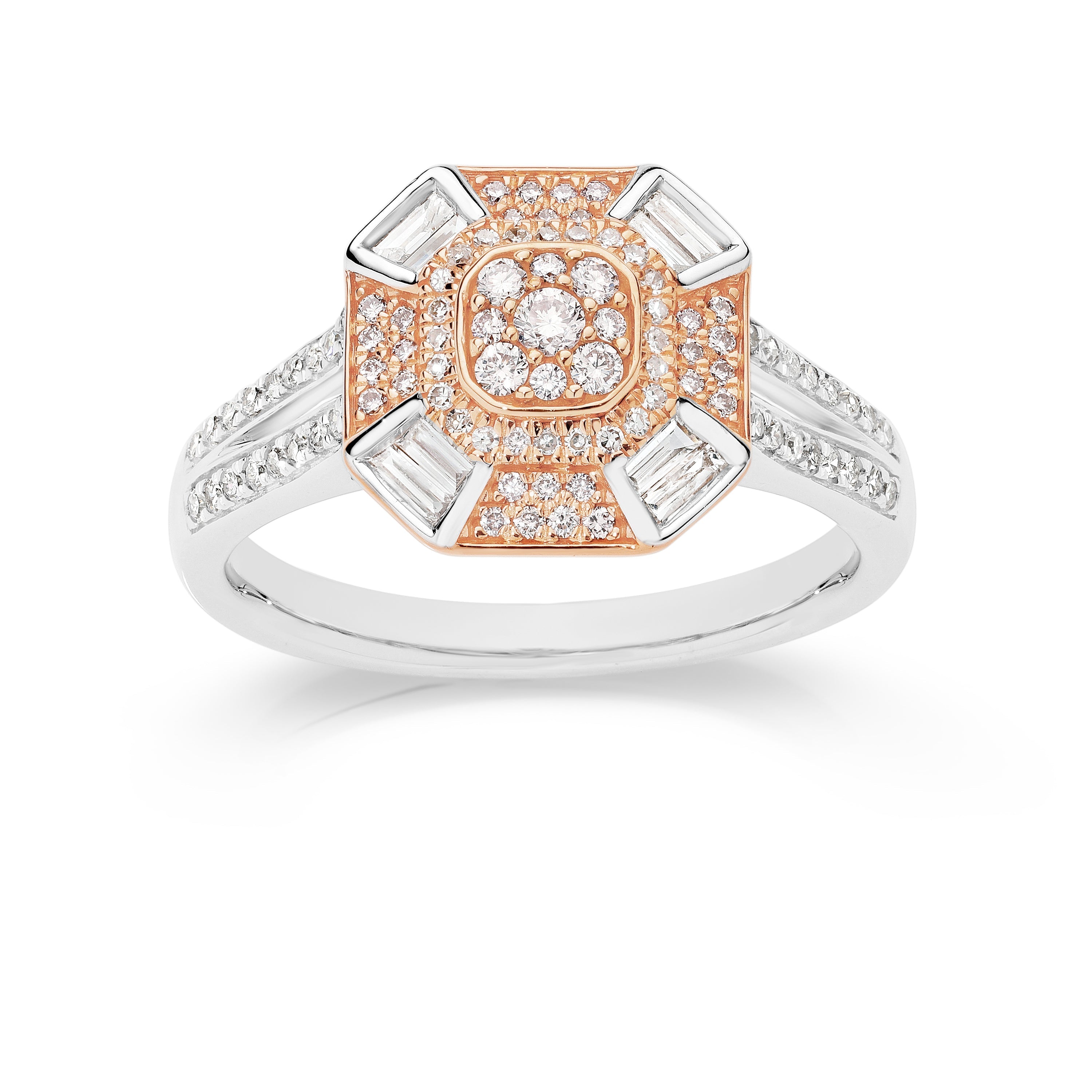 9ct white gold 0.50ct Natural Australian pink diamond ring