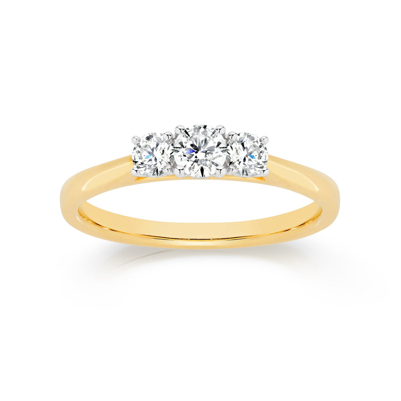 9ct 0.50ct diamond trilogy ring