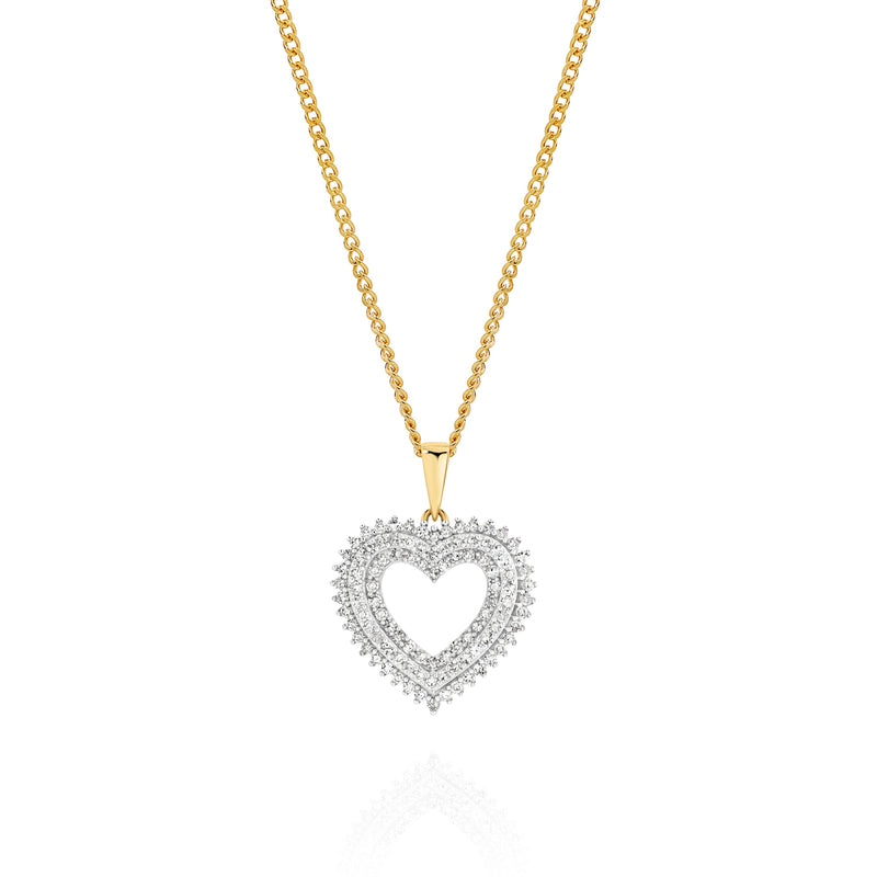 9ct 0.40ct diamond heart pendant