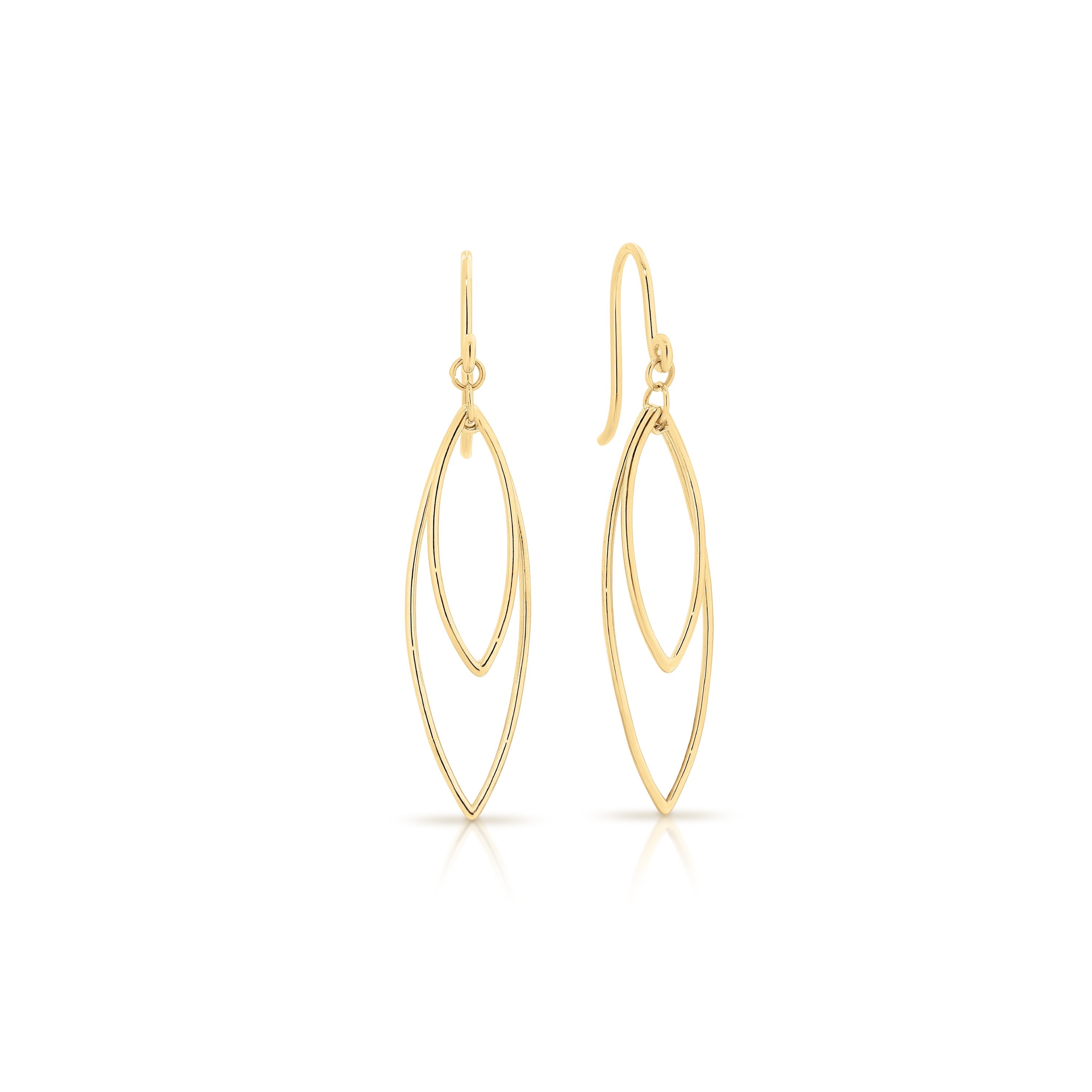 9ct double dangle drop earrings