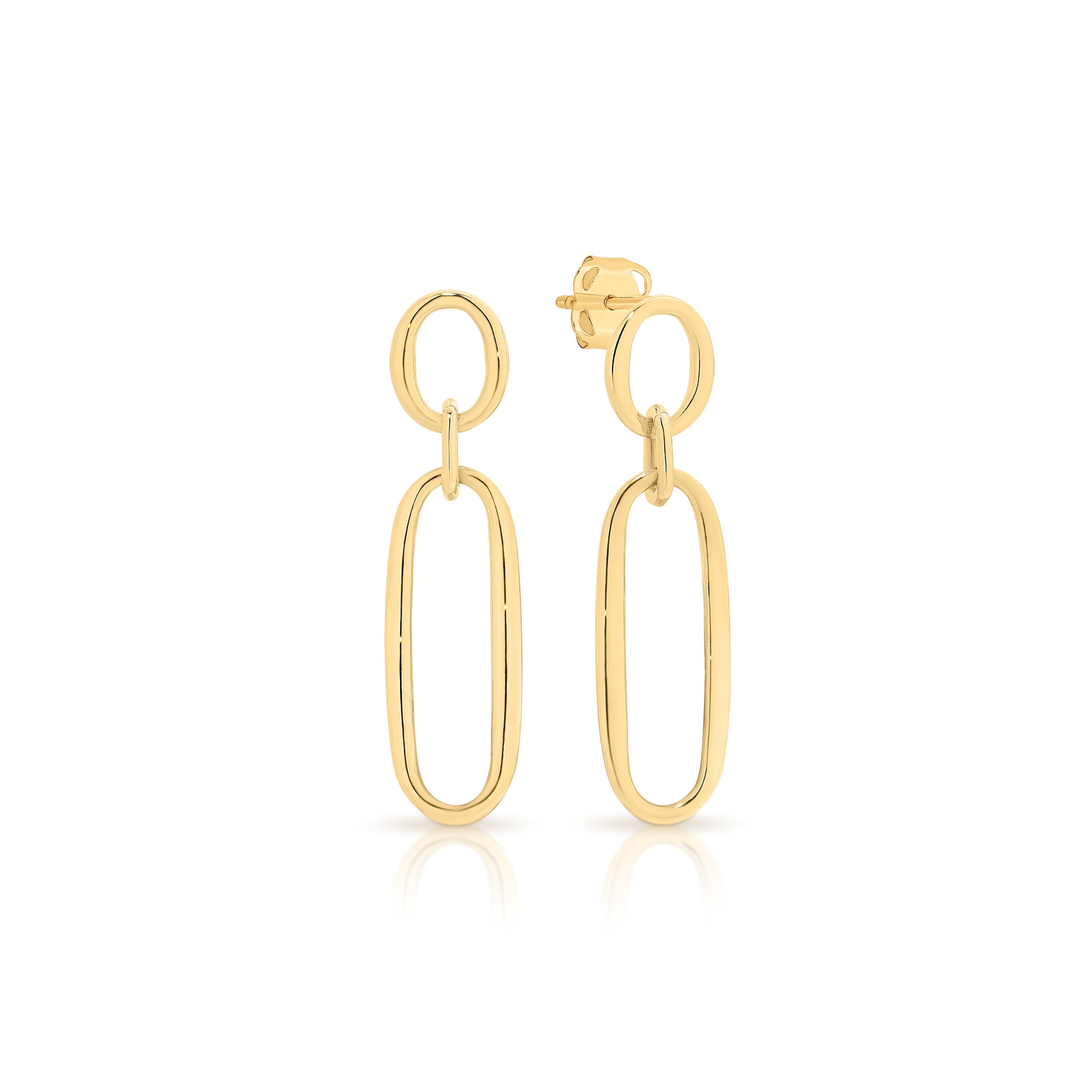 9ct paperclip drop studs
