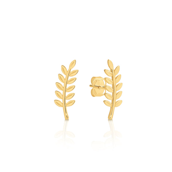 9ct nature ear climber studs