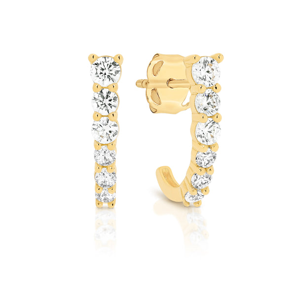 9ct cubic zirconia huggie studs