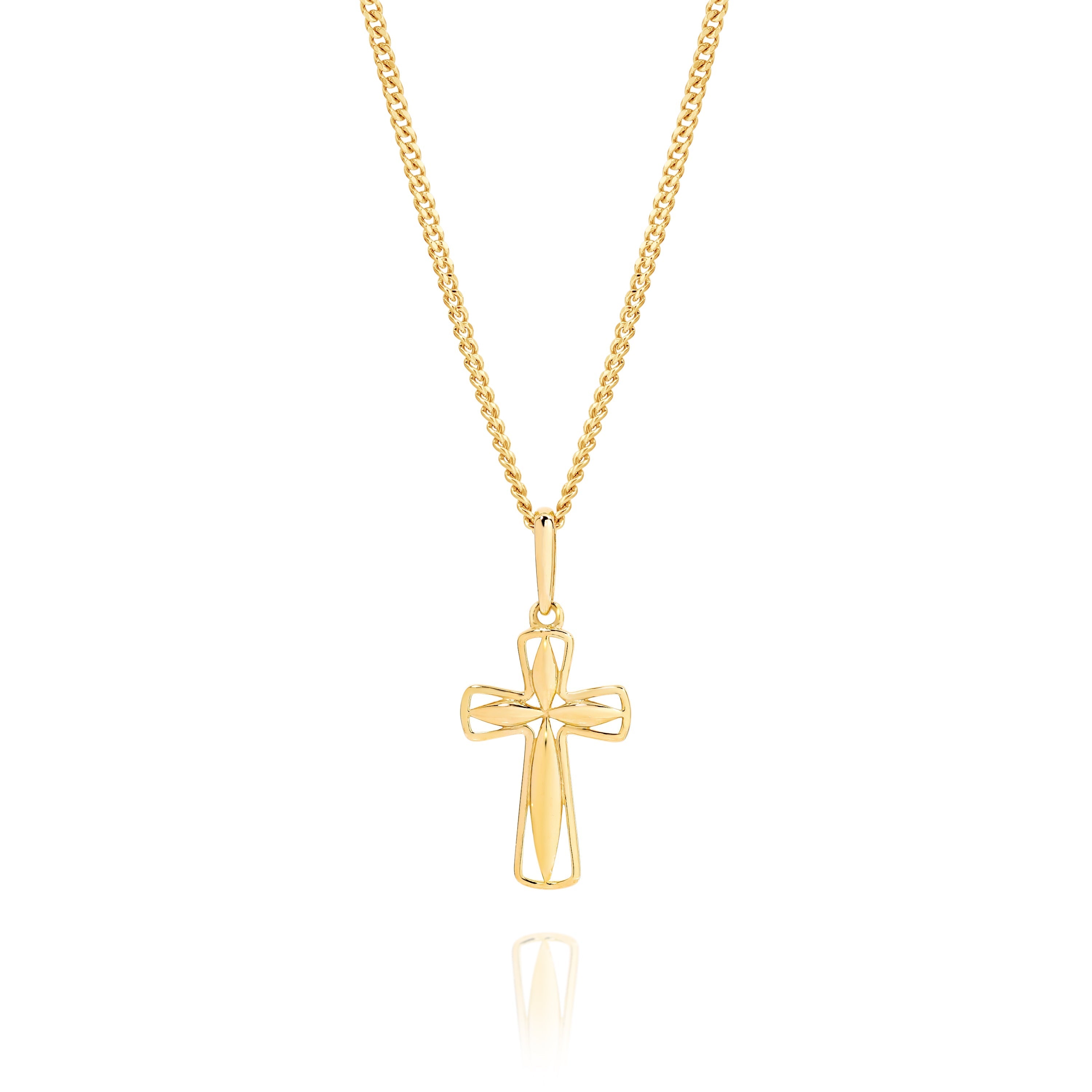 9ct cut out cross pendant