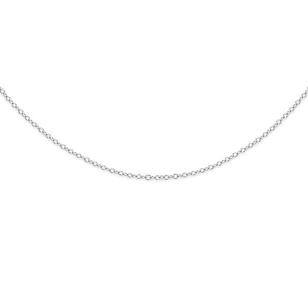 9ct white gold cable chain