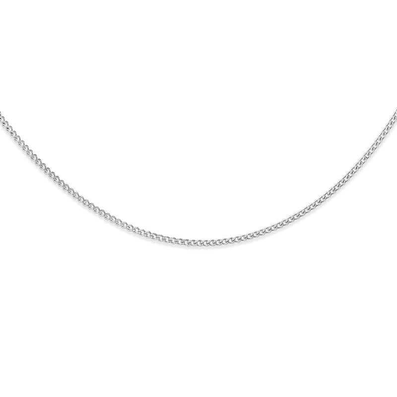 9ct white gold curb chain