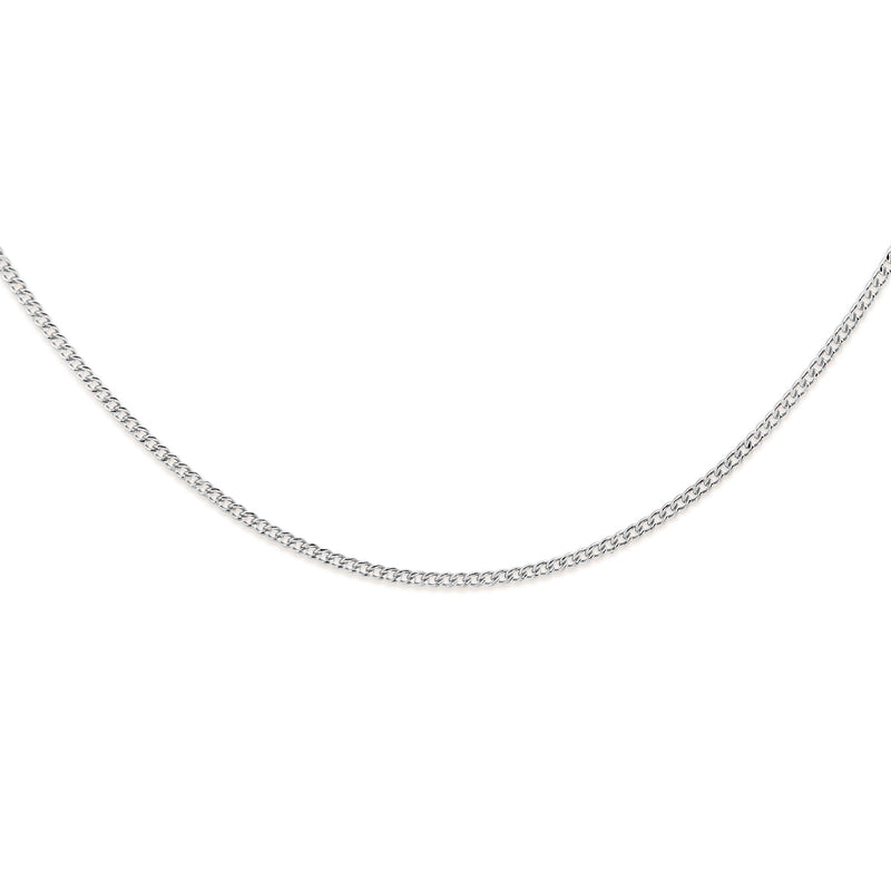 9ct white gold curb chain